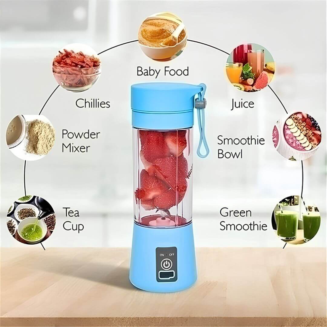 Mini Portable USB Blender 380ml | 6 Blade Juicer